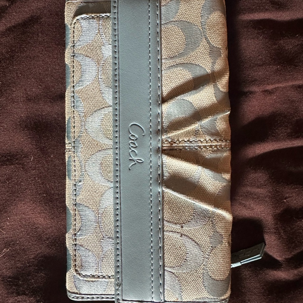 Coach Signature C Wallet with Leather Trim